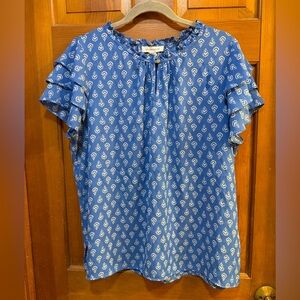 Liz Claiborne Blue Floral Top